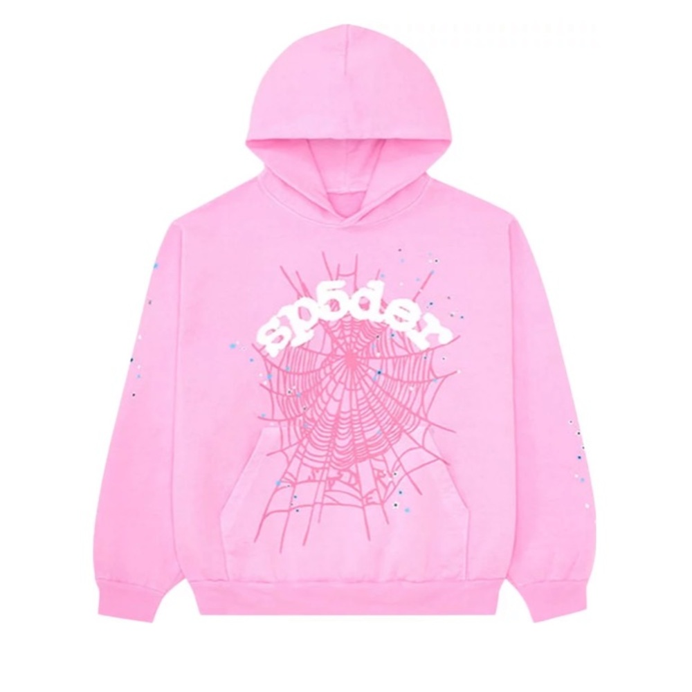 Sp5der OG Web Hoodie Pink